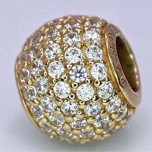 ❗️NEW❗️PANDORA 14K YELLOW GOLD CZ "PAVE LIGHTS" CHARM